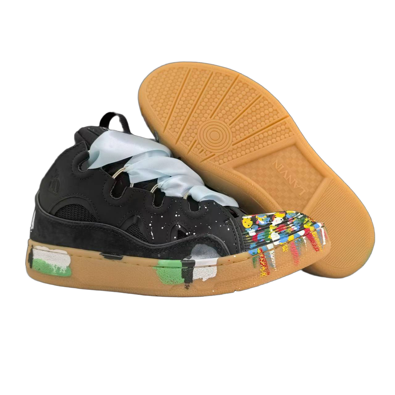 Lanvin Curb Lace-Up Sneakers