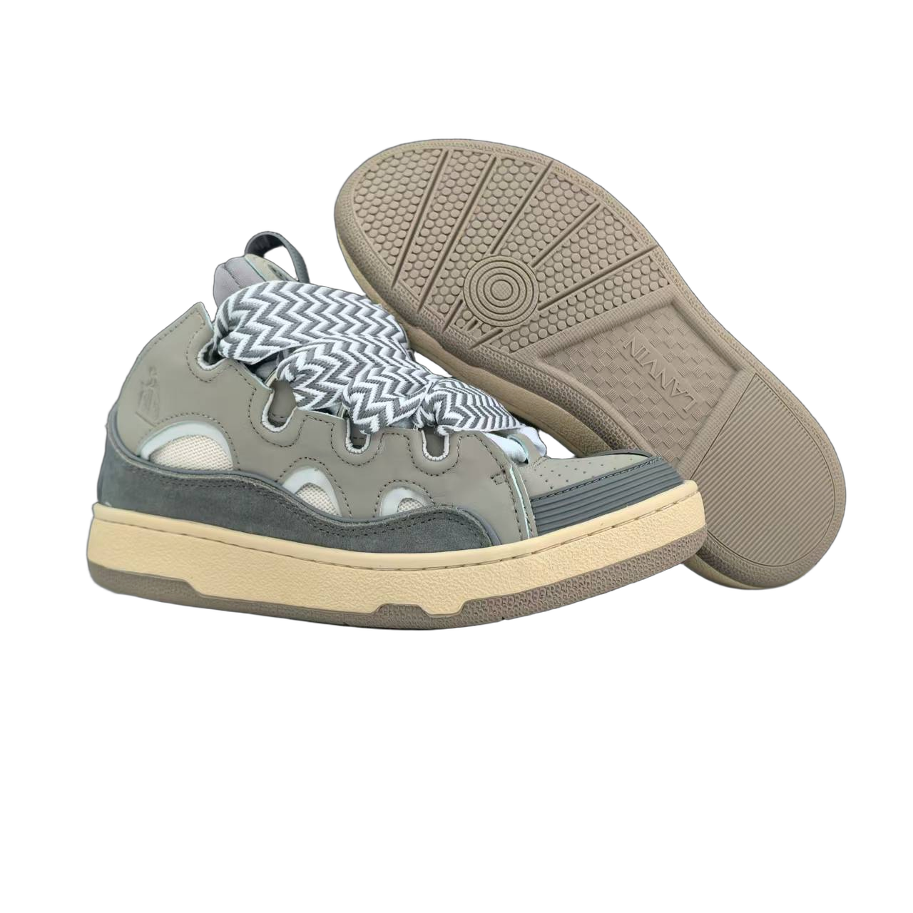 Lanvin Curb Lace-Up Sneakers