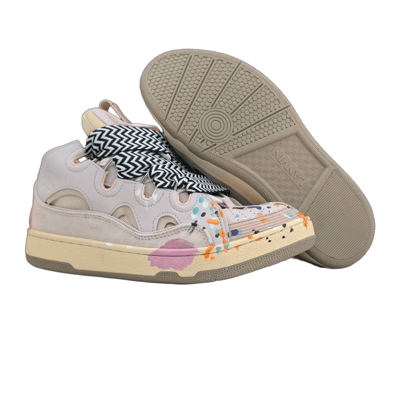 Lanvin Curb Lace-Up Sneakers
