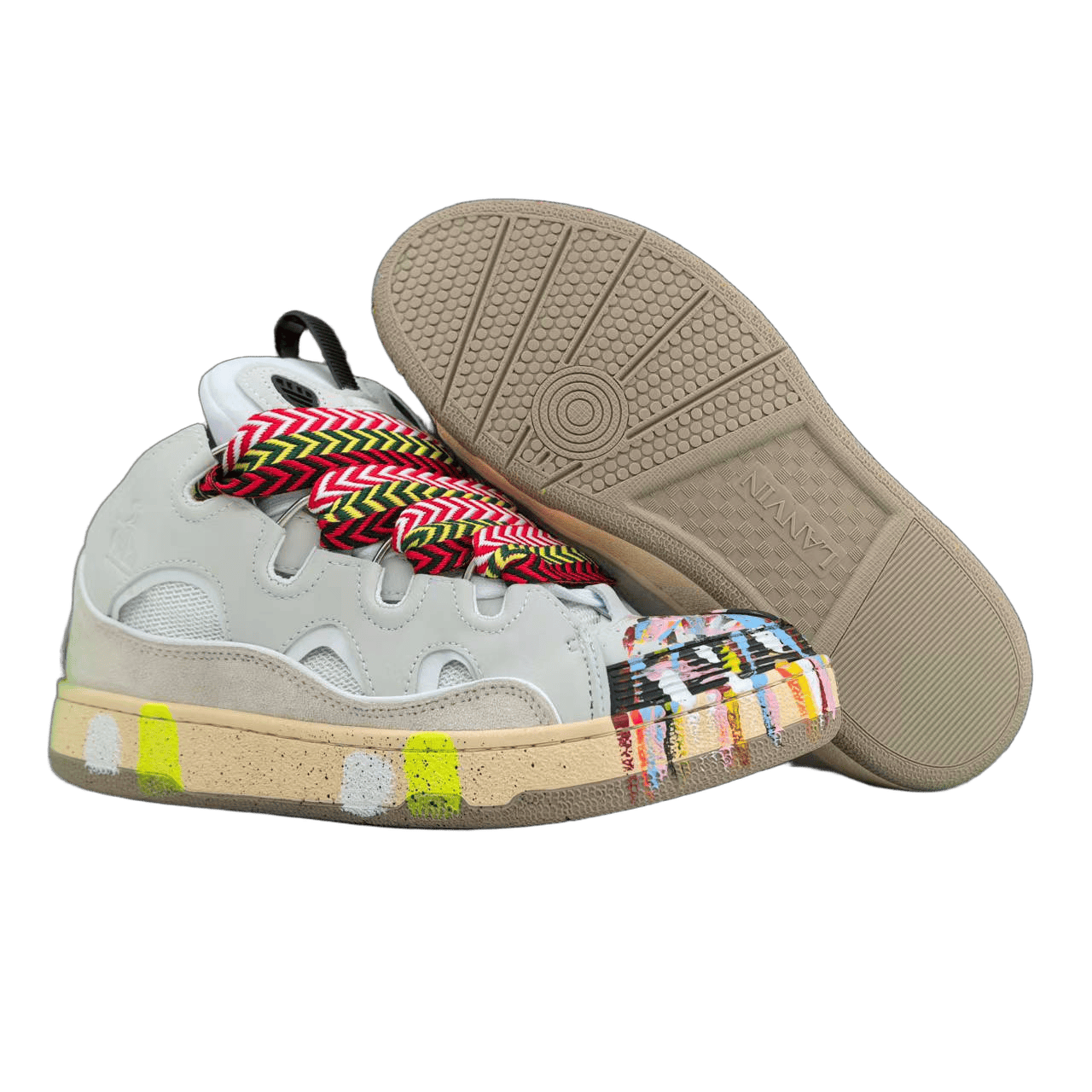Lanvin Curb Lace-Up Sneakers