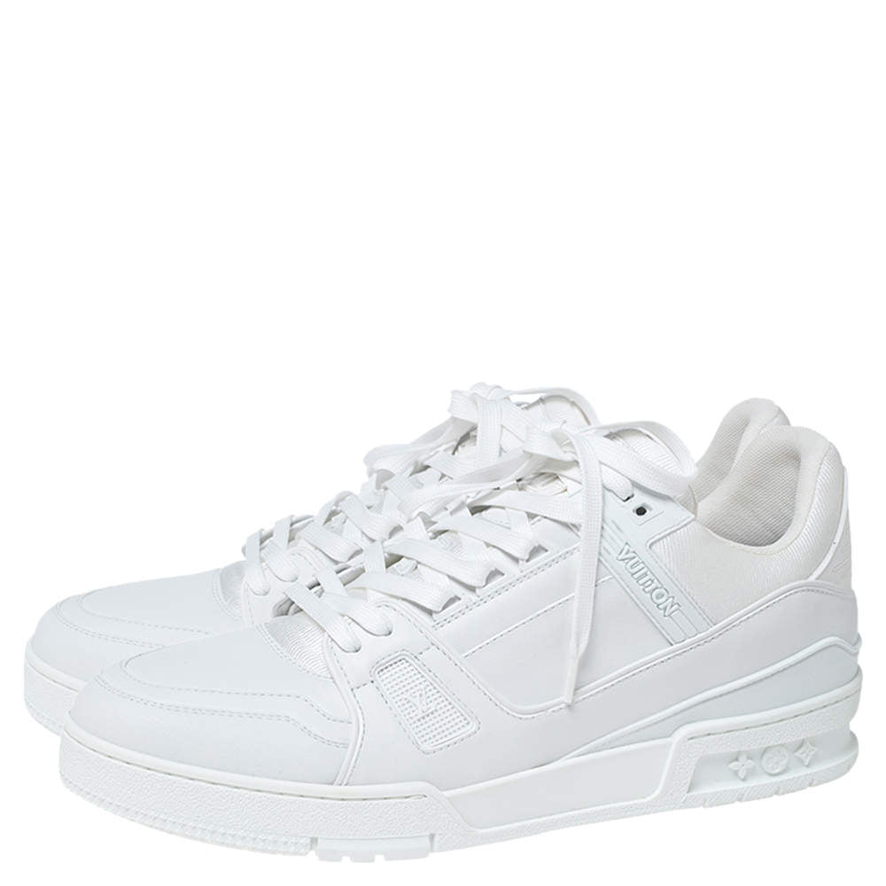 Louis Vuitton White Leather LV Trainer Sneakers