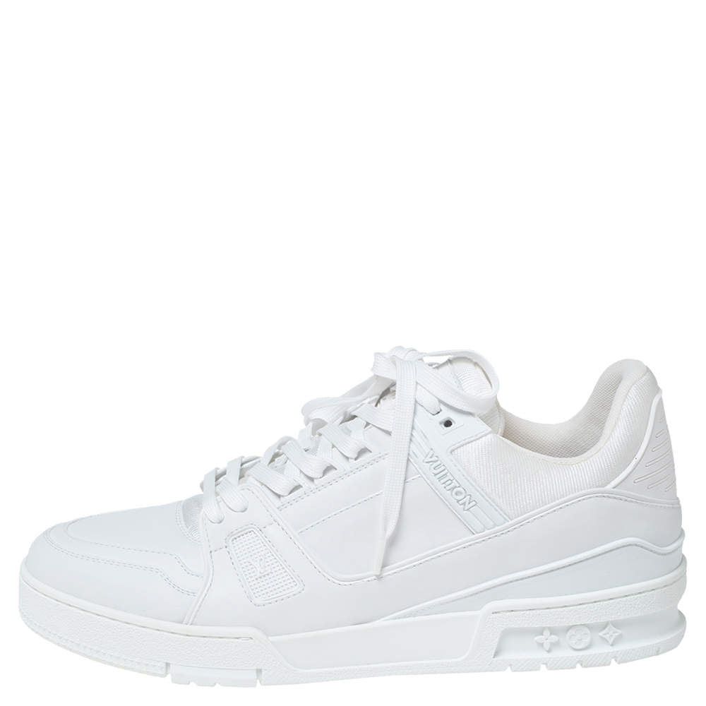 Louis Vuitton White Leather LV Trainer Sneakers