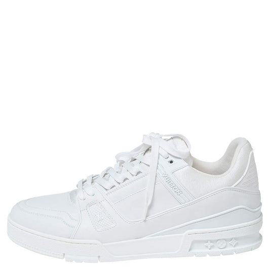 Louis Vuitton White Leather LV Trainer Sneakers