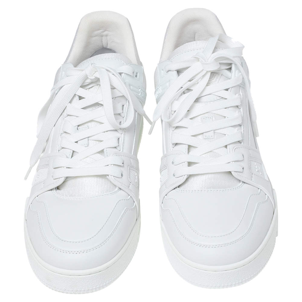 Louis Vuitton White Leather LV Trainer Sneakers