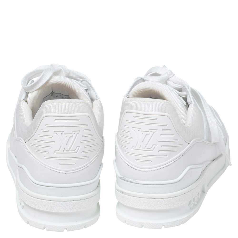Louis Vuitton White Leather LV Trainer Sneakers